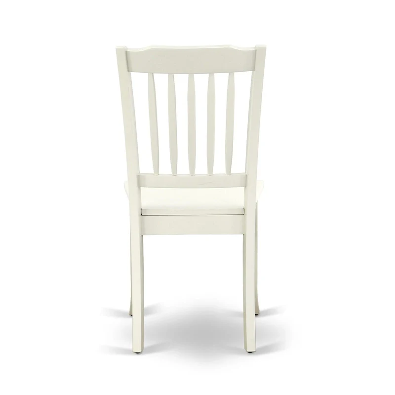 East West Furniture Kitchen Table Set- A Round Dining Table and Dining Room Chairs, Linen White (Pieces Options)