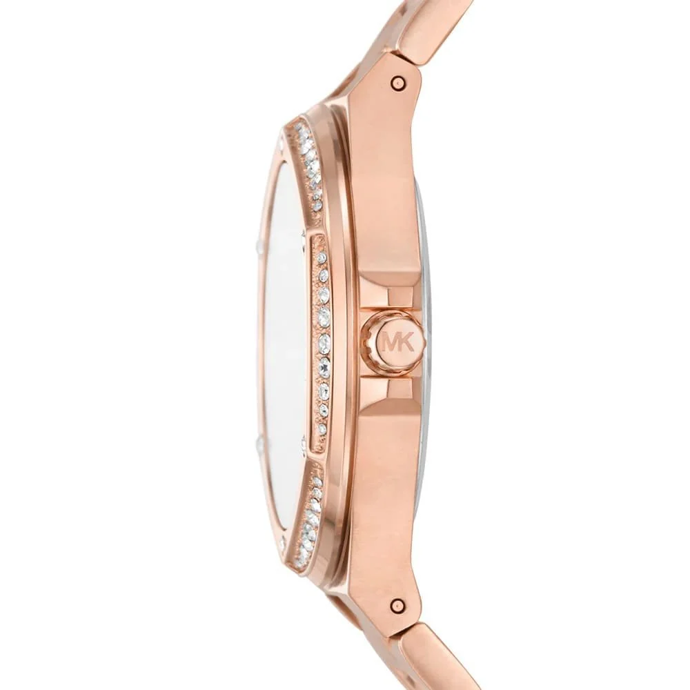Michael Kors Lennox Pavé Black Dial Rose Gold Women's Watch - MK7233