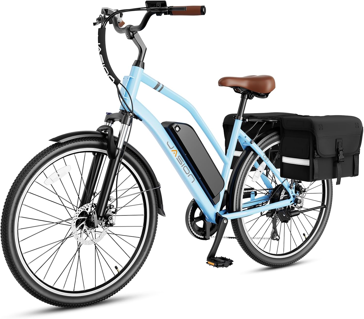 Jasion CB1 Electric Bike for Adults, 1000W Motor Peak Ebike, 450Wh Removeable Battery, 26'' City Cruiser Bicycle, 22 MPH Commuter Women Ebike, 7-Speed Gear