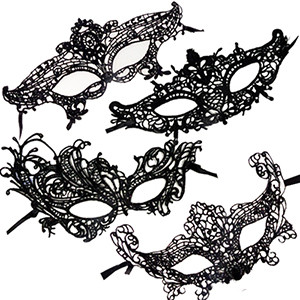 12 PACK Mardi Gras Venetian Black Mask Die Cut 1847JO