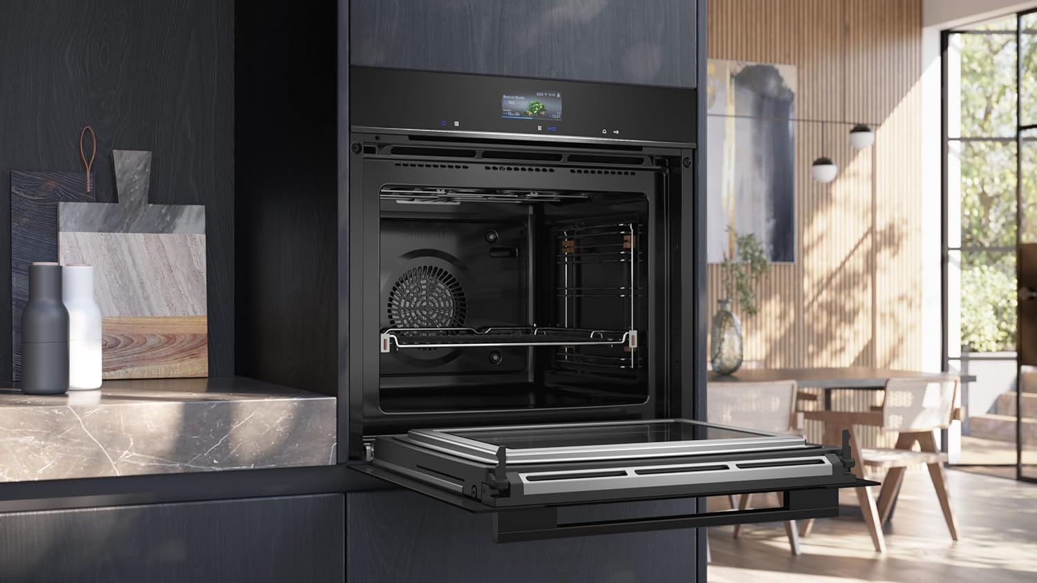 Siemens HB578GBS3, iQ500, Einbau-Backofen 60 x 60 cm, activeClean Pyrolyse Selbstreinung, TFT-Display, 3D Heißluft, Schnellaufheizung, cookControl40 Automatikprogramme, softMove, Edelstahl