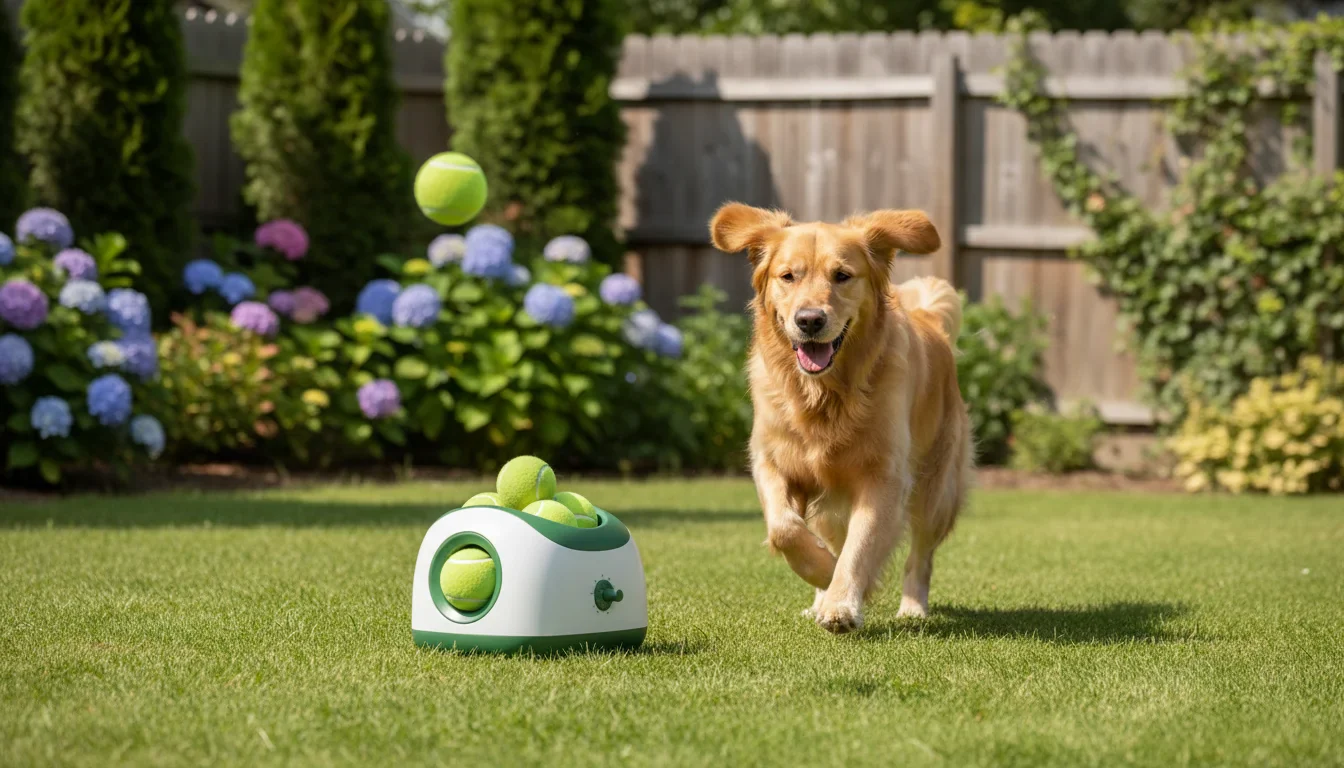 Automatic Dog Ball Launcher, Interactive Fetch Machine with Adjustable Distance