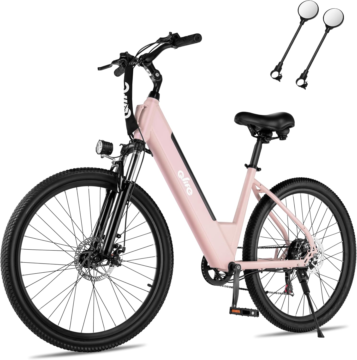 Qlife Cityone Electric Bike for Adults 26 Step-Through 22MPH Ebike with 2.1 Tire,UL2849 Certified Built-in Removable Battery,Peak 750W Motor Ebikes with 7 Speed, Commuter E Bicycle