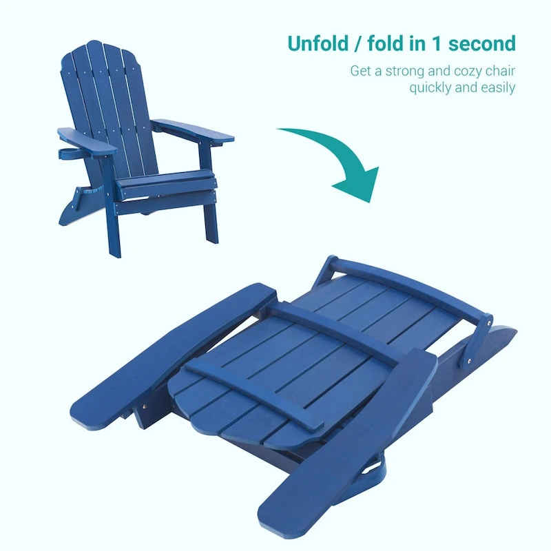 Bonosuki Set of 2 Folding Adirondack Chair Patio Fire Pit Chair