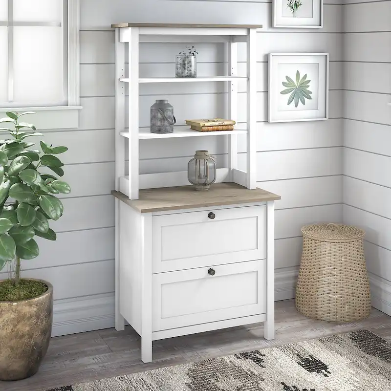 Bush Furniture Mayfield Bookcase with Storage Drawers