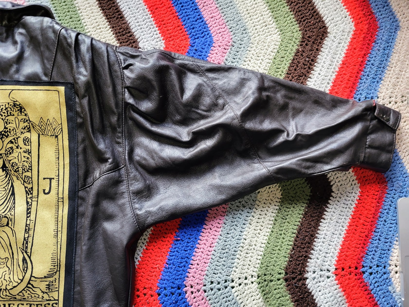 Bat Wing Leather Metallic High Priestess Jacket