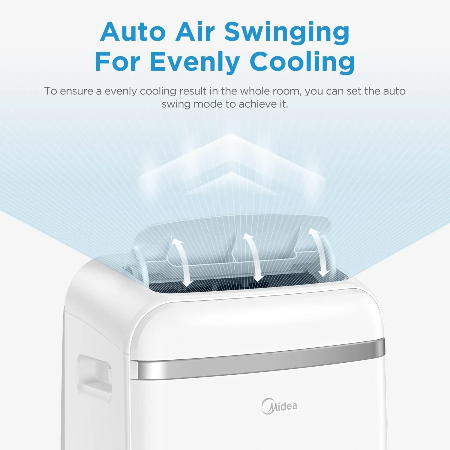 Midea Mobiele Airconditioner MPD-12CRN7, 12000 BTU 3,5kW, Koelen&Ventileren&Ontvochtigen, Ruimtegrootte tot 117m3(43�O), Mobiele Airco met Afvoerslang