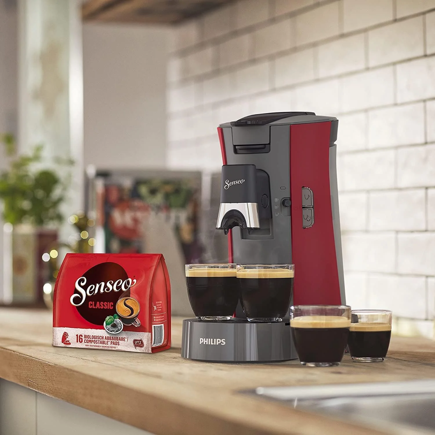 Philips Senseo Select CSA240/20 Koffiepadapparaat (koffiesterktekeuze Plus, memo-functie, van gerecycled plastic), Zwart Eco