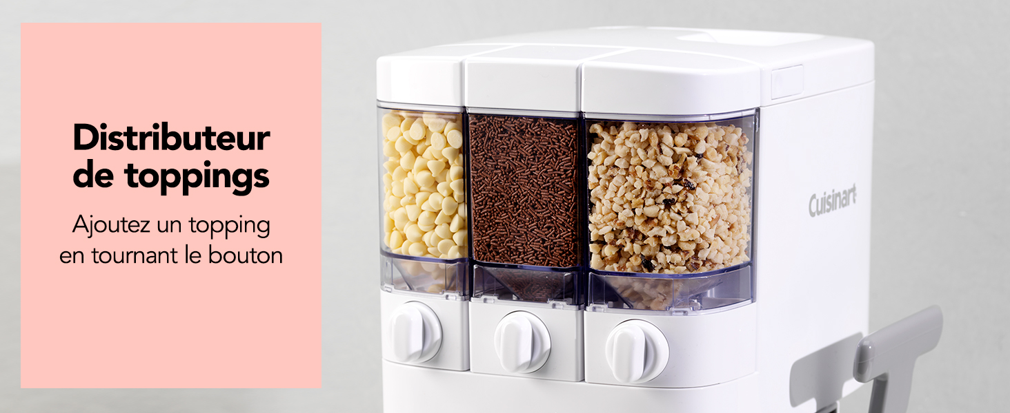 Cuisinart, machine à glace, ICE48E, sorbetière, glace à l'italienne maison, toppings au choix