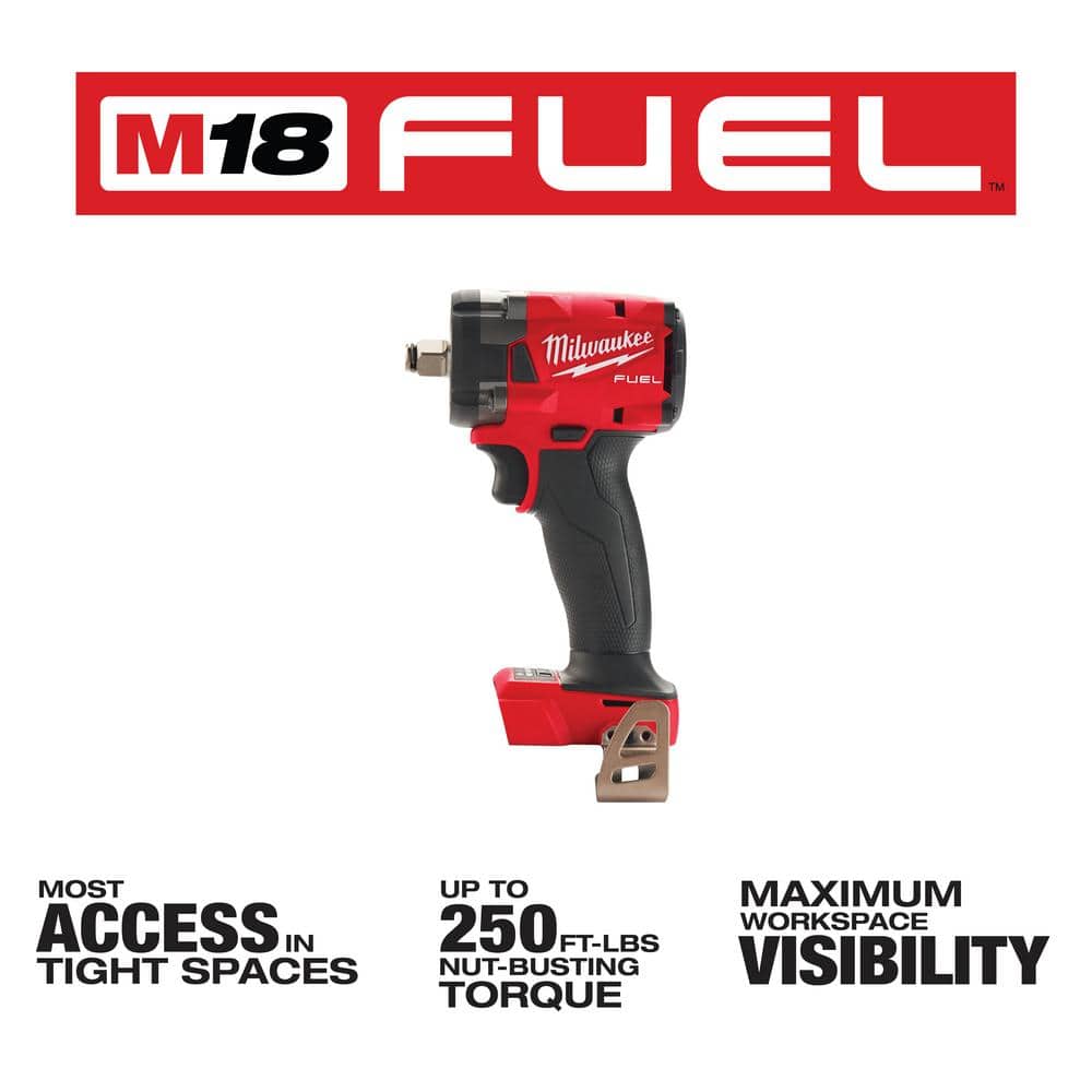 2025 M18 FUEL GEN-3 18V Llave de Impacto Compacta Inalámbrica de 1/2 Pulgada con Anillo de Fricción (Solo Herramienta) 2855-20