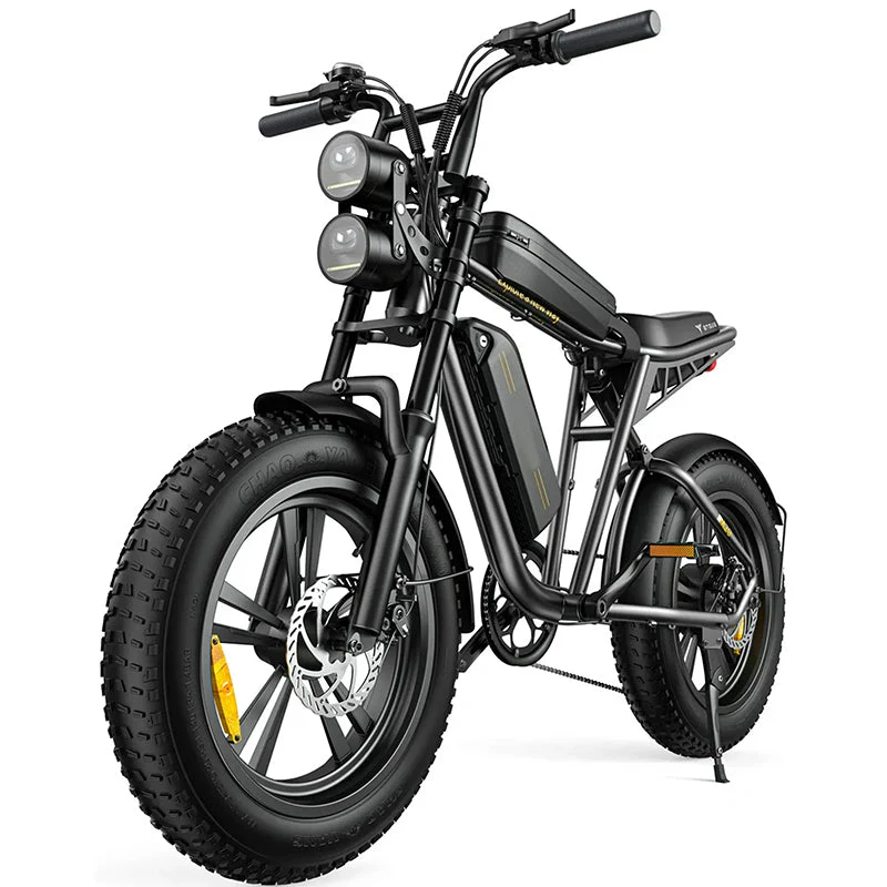 1000W Electric Bike for Adults, Retro-Style, 28mph, 94 Miles Range, 20′′x4.0′′ Fat Tires, Full Suspension, UL Certified