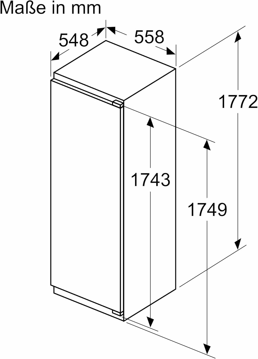 Siemens iQ500 Einbau-Kühlschrank 177,5 x 56 cm Nische, KI81RADC0, 310 L Kühlen, Made in Germany, hyperFresh 0°C Schublade, superKühlen, LED-Beleuchtung, varioShelf, SoftClosing-Türsystem
