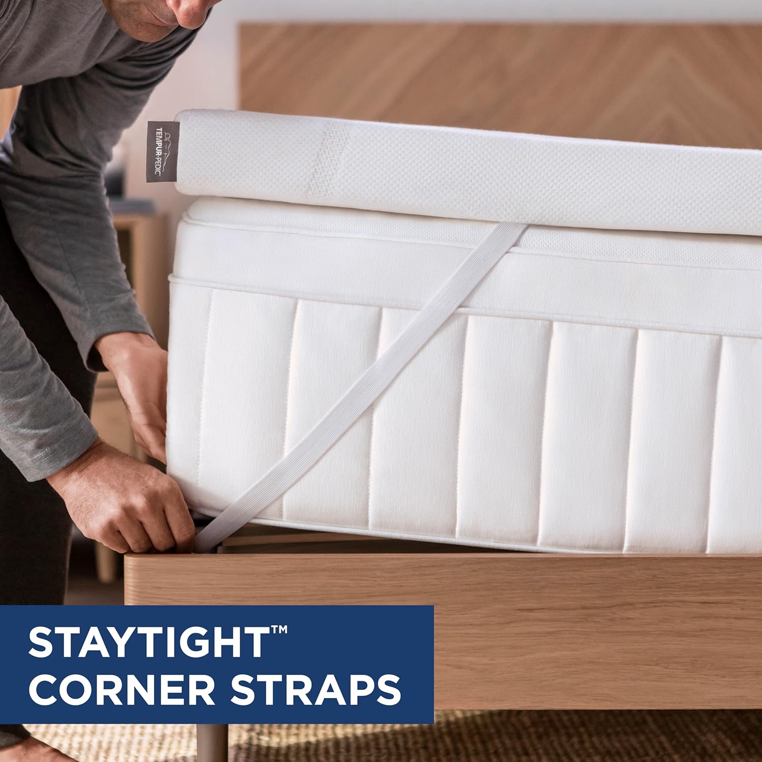 11182130DTC TEMPUR Supreme 3-Inch Medium Firm Mattress Topper, Twin, White