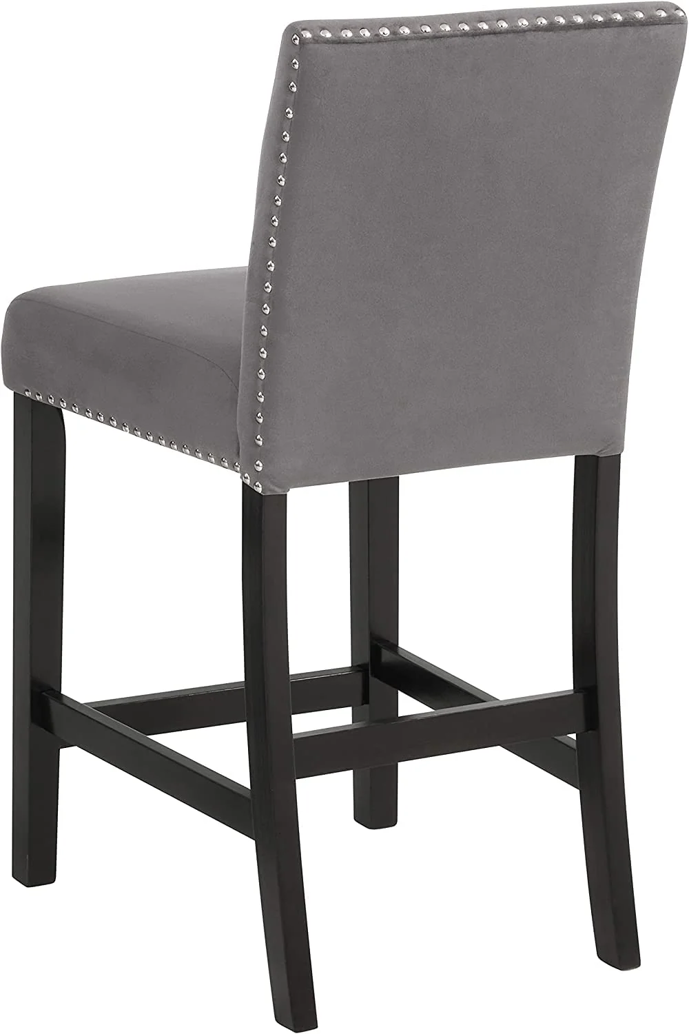 2025 New Classic Furniture Celeste Set de Comedor de 5 Piezas con Mesa Redonda de Mármol Sintético y 4 Sillas, 42 Pulgadas, Gris