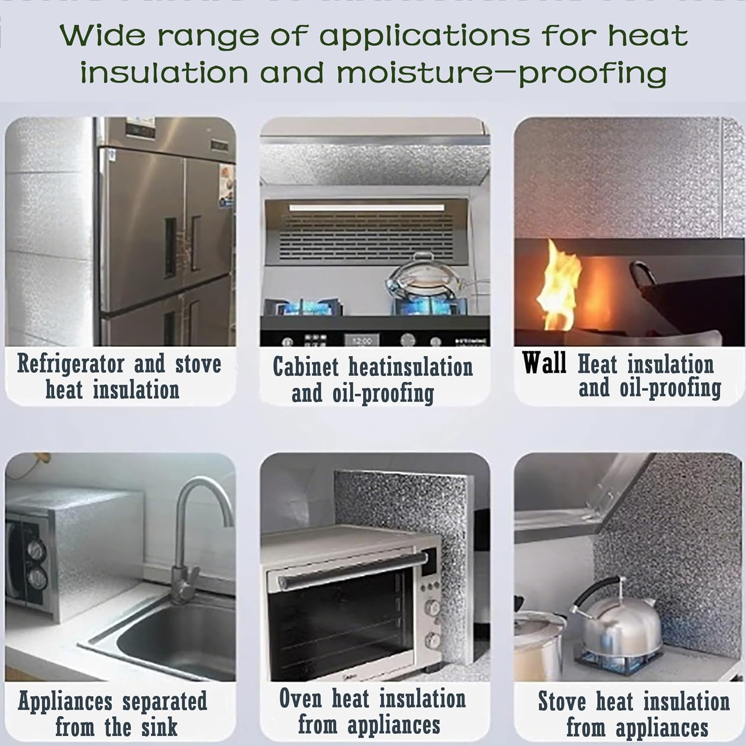 Generisch Hochwertiger magnetischer Hitzeschutz für Gas- und Elektroherde – wasserdichte und ölbeständige Kühlschrank-Thermoplatte (122 x 20 cm) – Effiziente Wärmeisolierung und Schutz