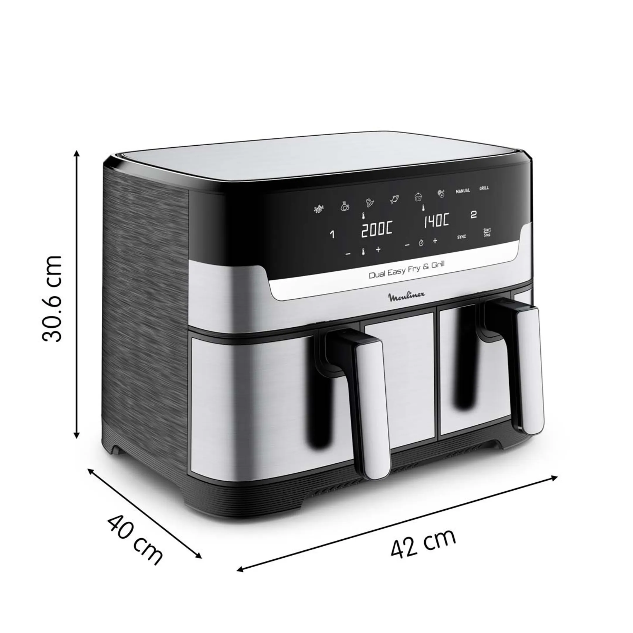 Moulinex Airfryer Dual Easy Fry & Grill EZ905D20