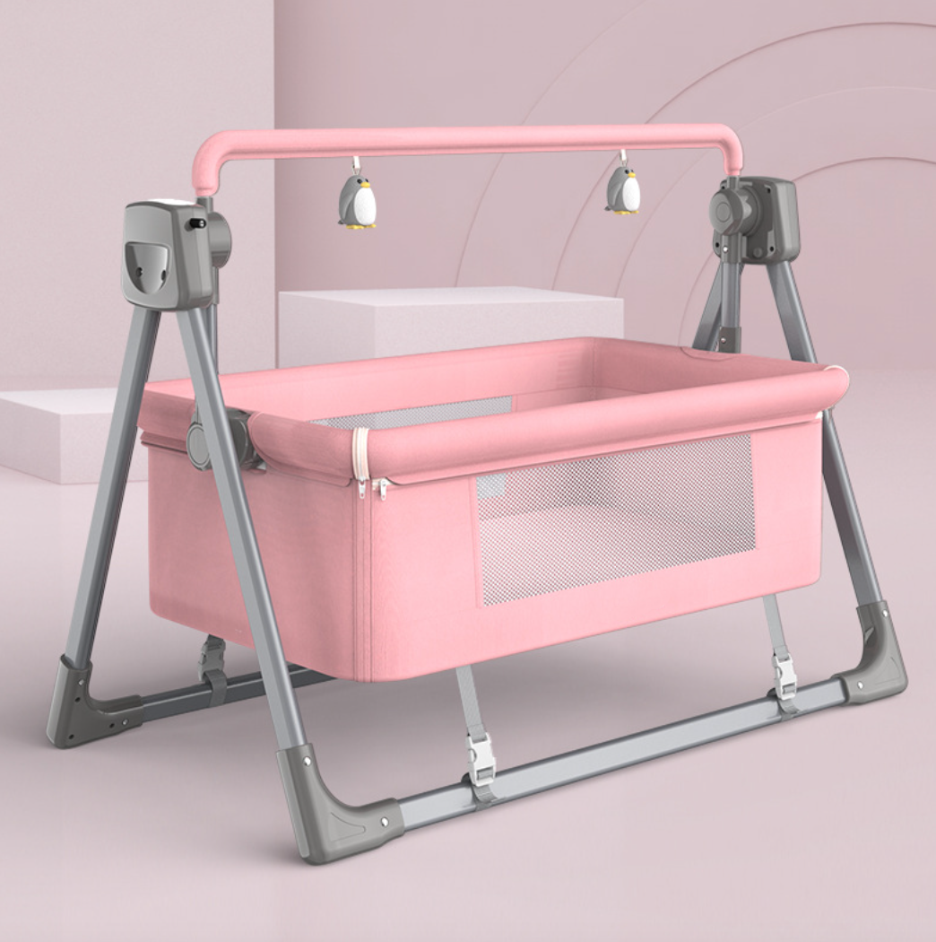 Smart Electric Baby Crib Bedding Cradle Nursery Bassinet Set W/ Music