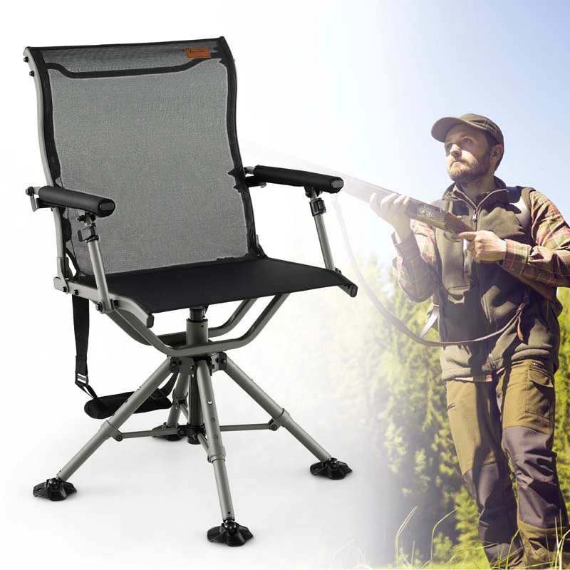 360 Degree Silent Swivel Blind Chair With 4 Adjustable Legs Portable Folding Hunting Chairs For Blinds Fishing Camping - Comfortable And Ergonomic Design