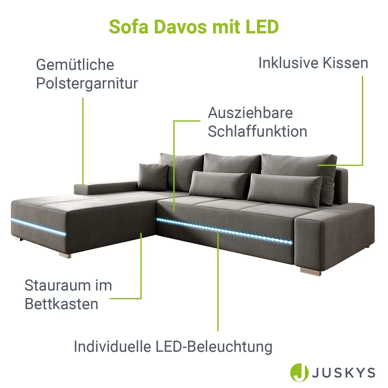 2025 Sofá Davos con LED