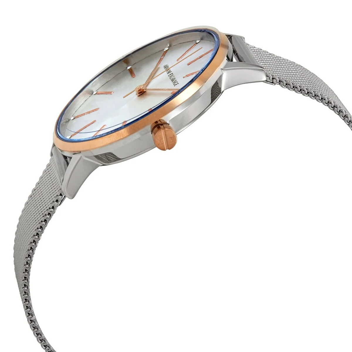 Armani Exchange Quartz White Dial Sliver Ladies Watch AX5537