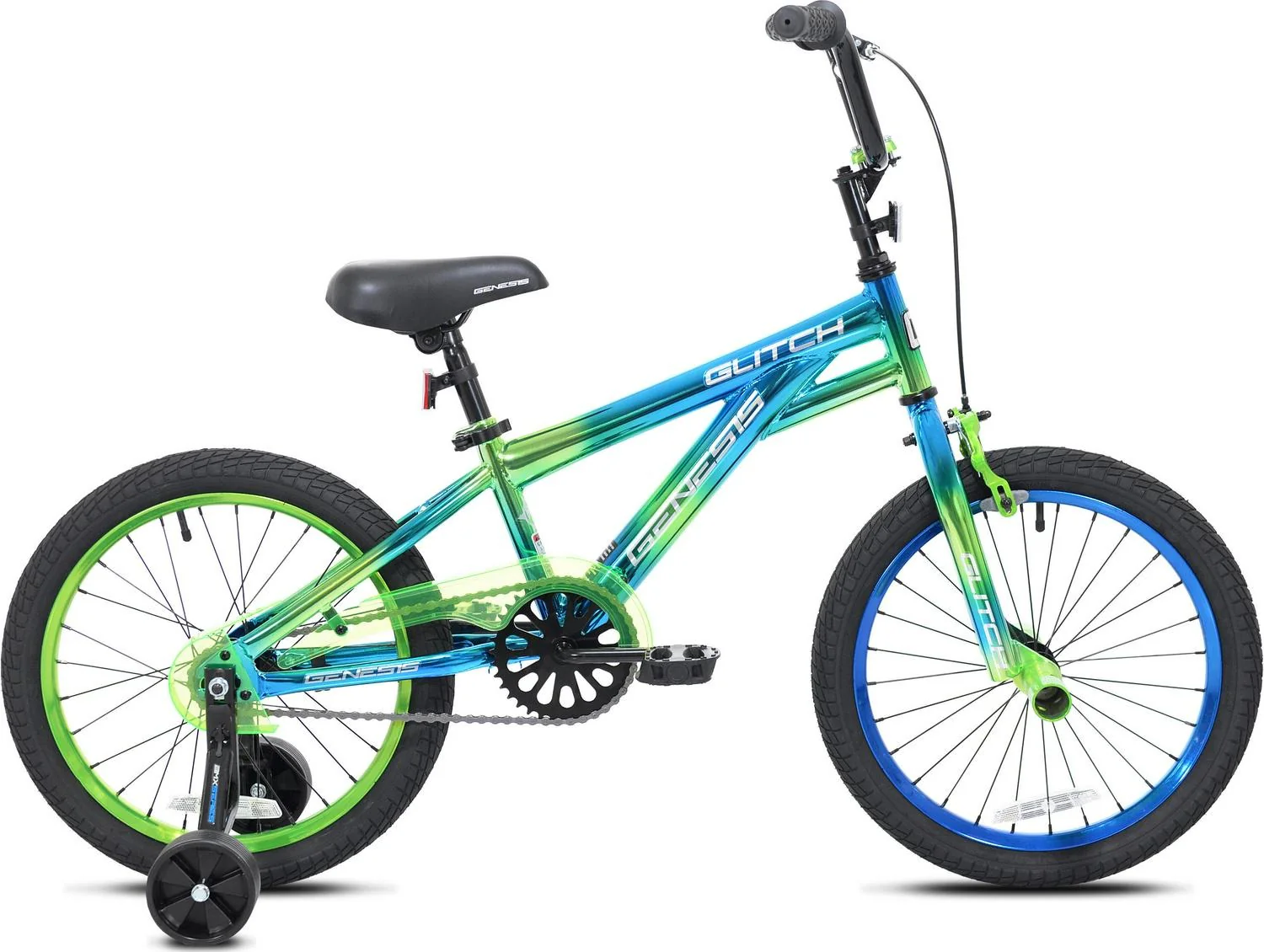 Genesis 18 Glitch Boy��s BMX Bike, Blue/Green