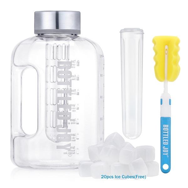 BOTTLED JOY 2.2L Plastic Water Bottle with Fliptop Lid for Gym & Outdoor Activities, Sustainable & CE Certified