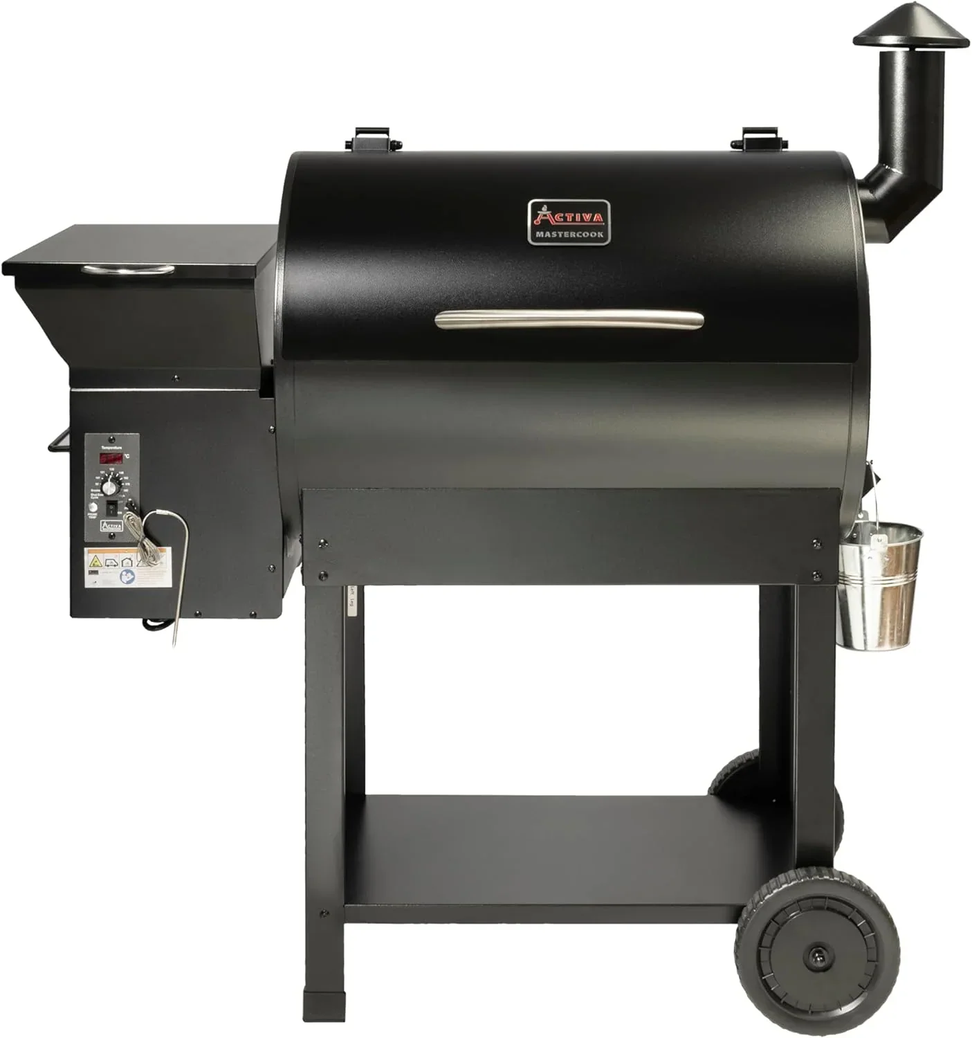 Ahumador de pellets ACTIVA El Paso I Ahumador con alimentación automática de pellets y termómetro I Parrilla de acero inoxidable para barbacoa y ahumado
