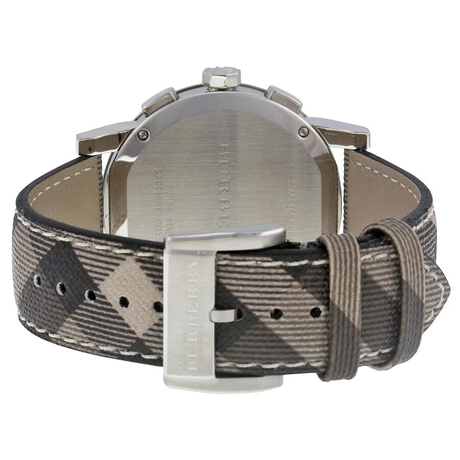 Burberry Brown Impressed Check Dial Check Fabric Strap Men's Watch BU9361