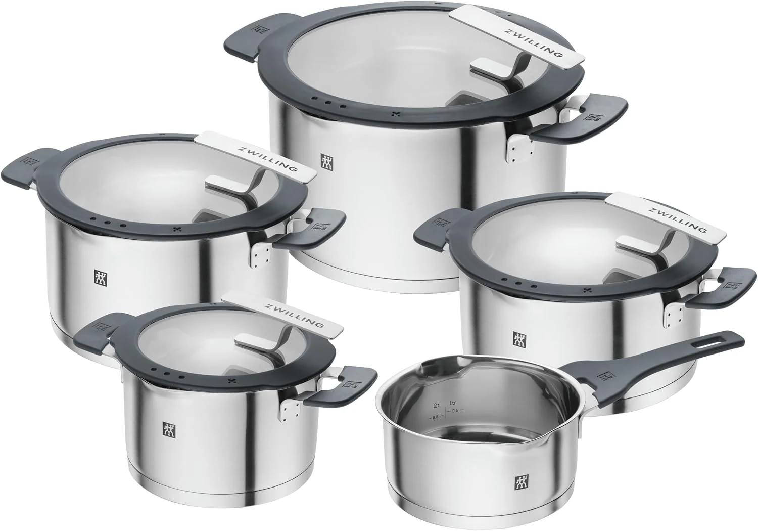 ZWILLING SIMPLIFY 66870-005-0 Pots set Stainless steel 5 pcs. Stainless steel, Silver Black