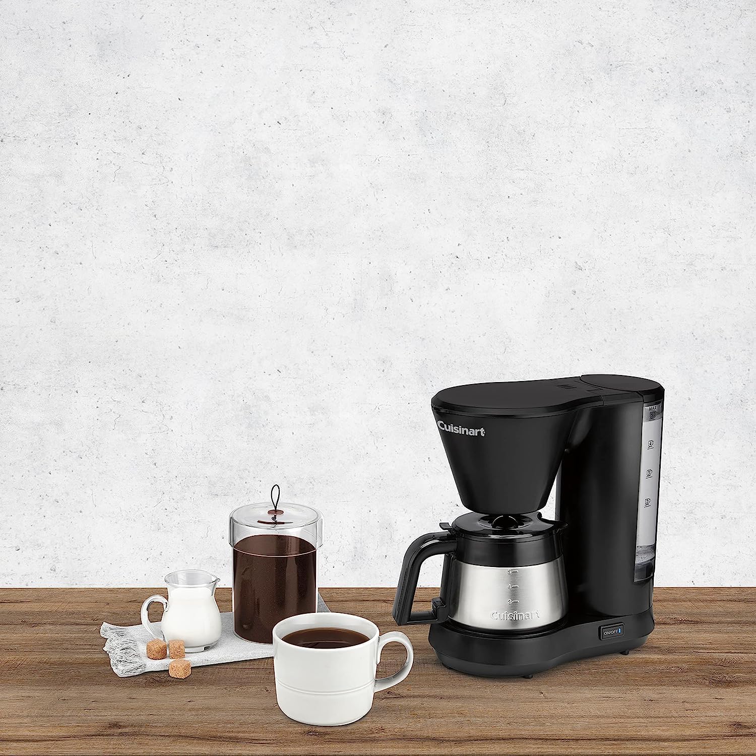 Cuisinart 5-Cup Coffeemaker with Stainless Steel Carafe, Compact Design, Brew Pause Feature