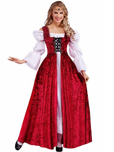 Elegant Medieval Lace Up Adult Costume Gown - Standard