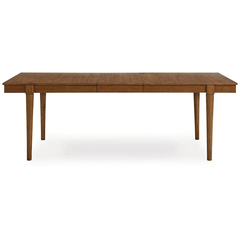 Jeyn Extendable Dining Table with Tapered Legs - Brown Hardwood, 74-92 Inches