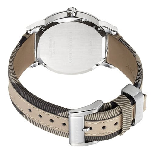 Burberry Large Check Leather Strap Beige Dial  Women's Watch BU9021