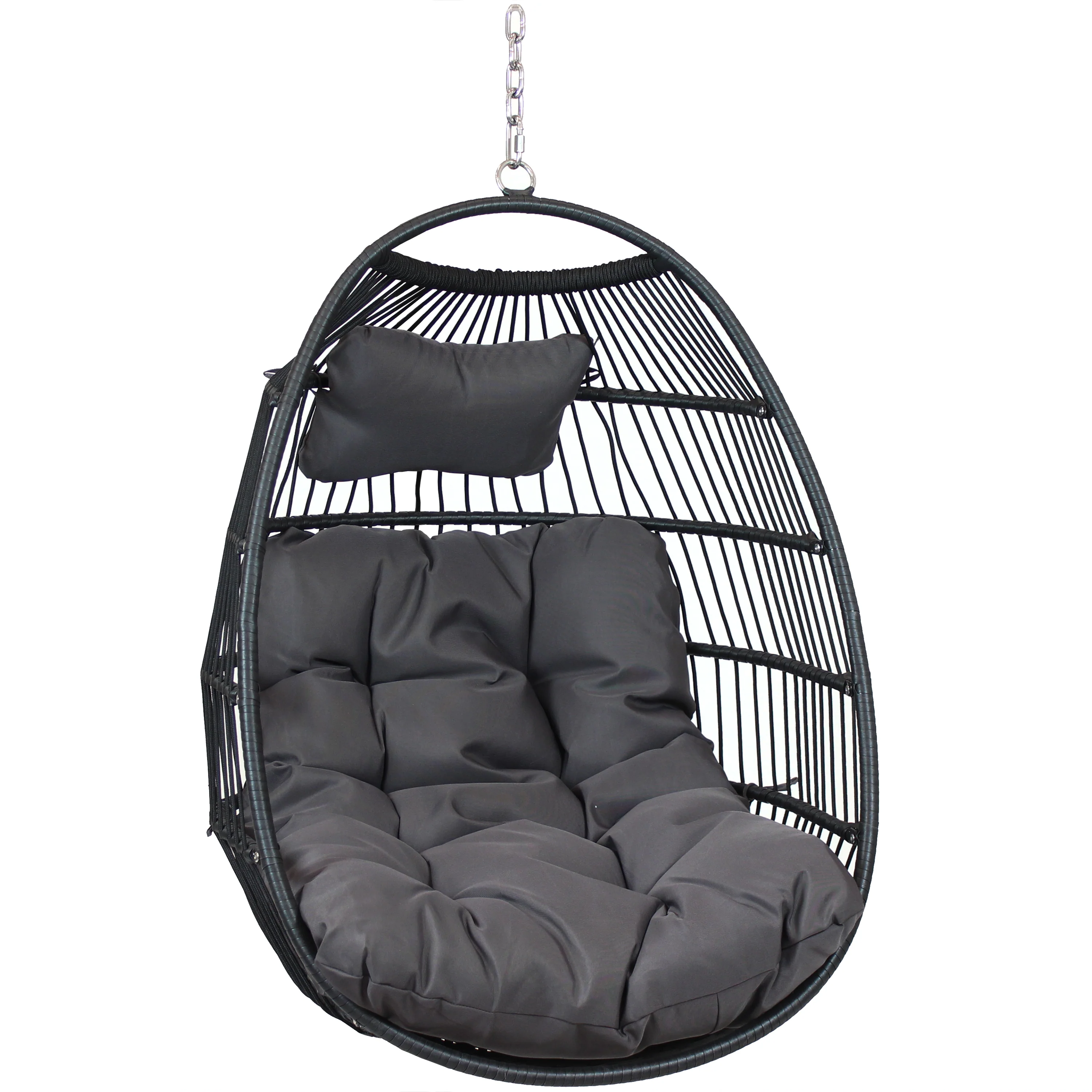 2025 Silla Colgante de Exterior Sunnydaze Julia en Forma de Huevo con Cojines