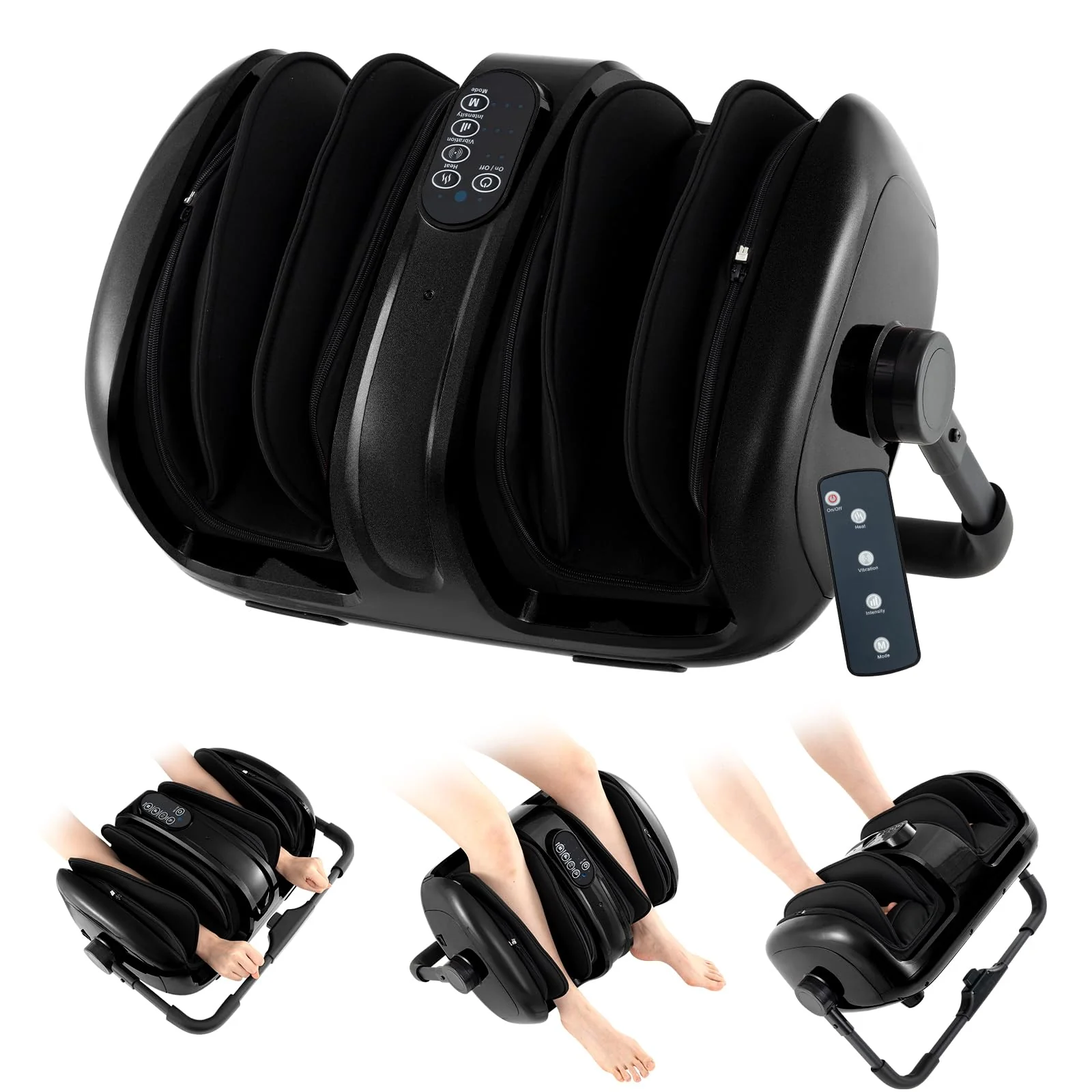 Shiatsu Foot & Calf Massager with Heat, Vibration Compression Electric Leg Massager for Neuropathy, Plantar Fasciitis Relief, Muscle Arm Relax