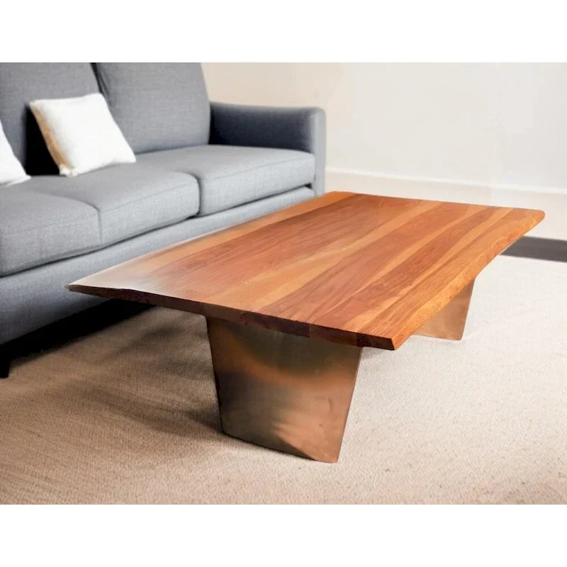 Rustic Brown Live Edge Coffee Table Made from 31