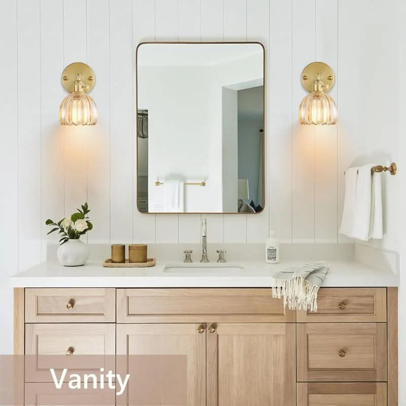 Iluminating Wireless Wall Light - Includes 2 Free Bulbs & Dimmable Brass & Glass Sconce