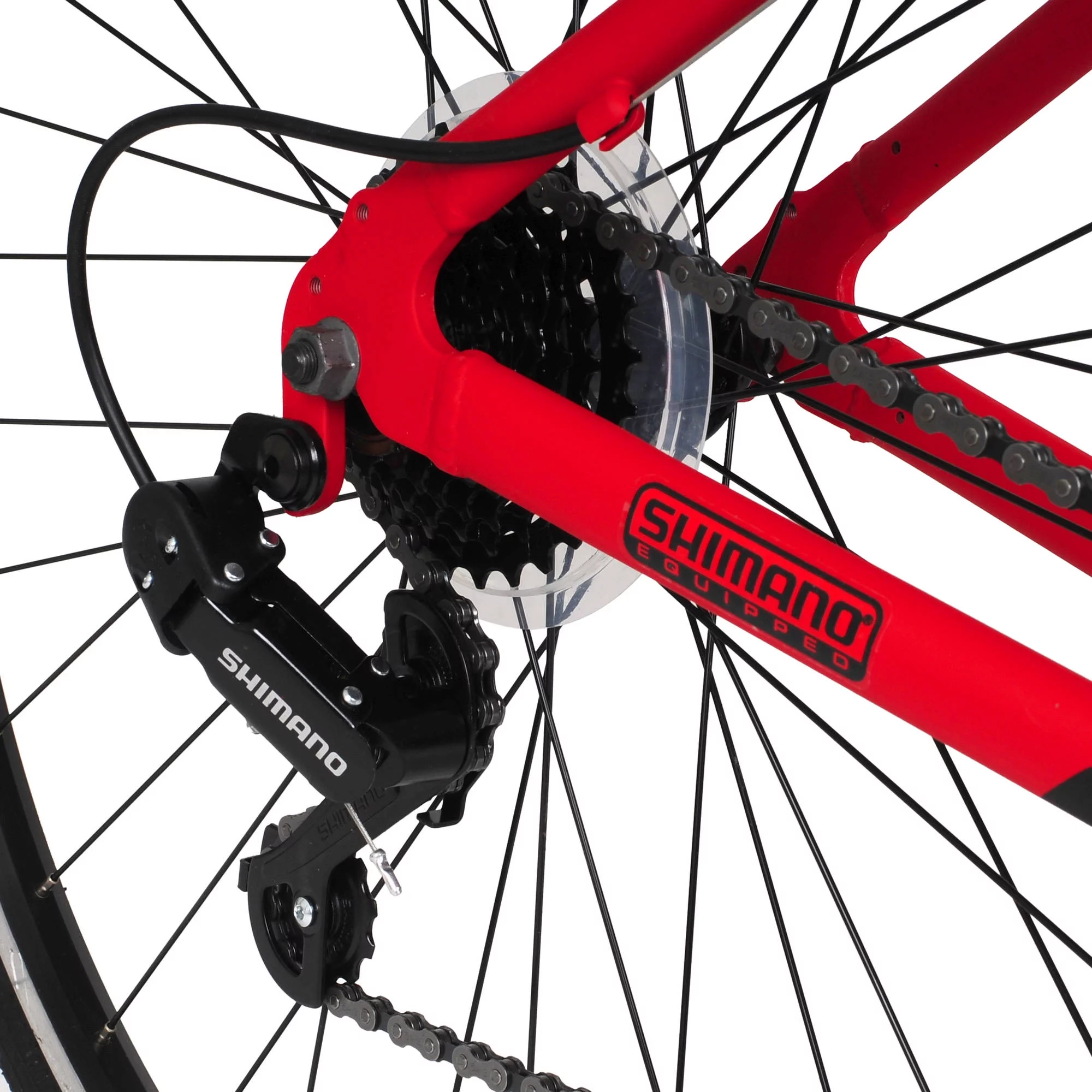 Hyper Bicycle 700c Men’s Spin Fit Hybrid Bike, Black and Red