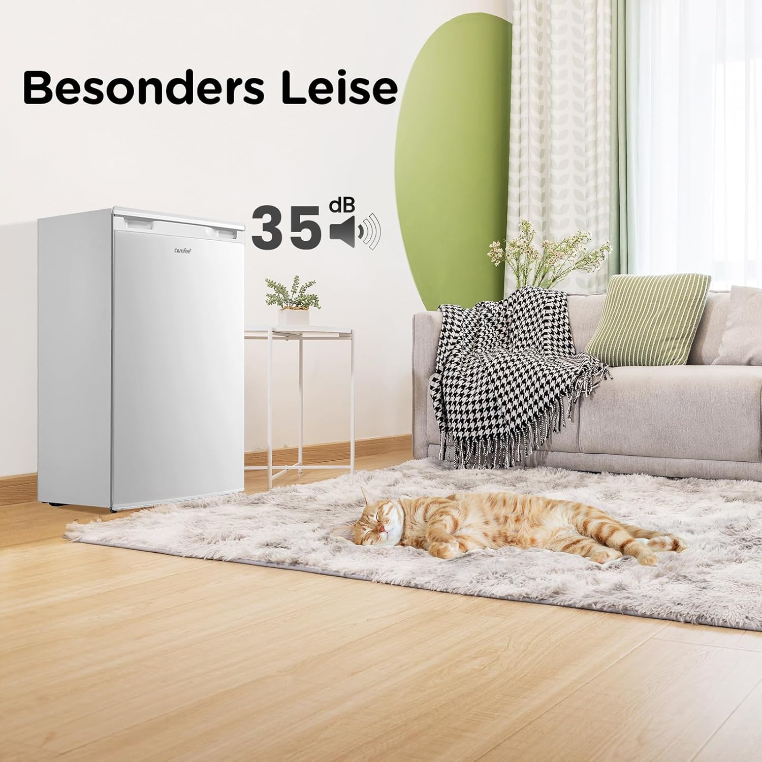 Comfee RCD113WH3EU(E) 113L Kühl-Gefrierkombination,113L Kleinkühlschrank mit 4-Sterne-Gefrierfach, 16L Gefrierfach -18℃-8℃,35dB, Inverter-Kompressor,Weiß