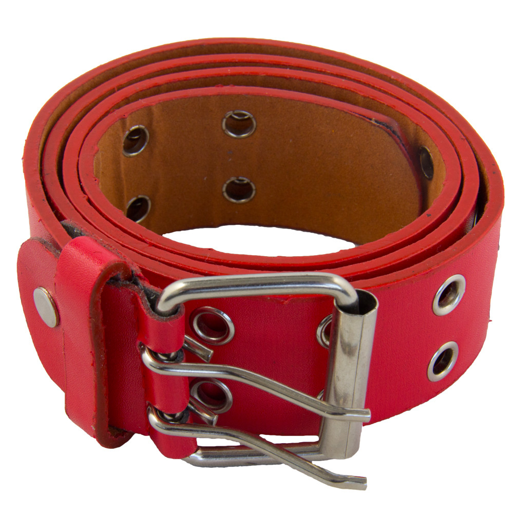12 PACK Red Punk Two Rows Metal Holes Belts Mix Sizes 2444A