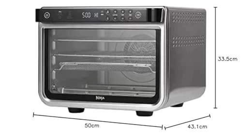 2025 Horno multifunción Ninja Foodi 10 en 1, mini horno portátil para encimera, horno versátil con 10 funciones de cocción; Air Fry, asar, grill, hornear y más, plata/negro DT200EU