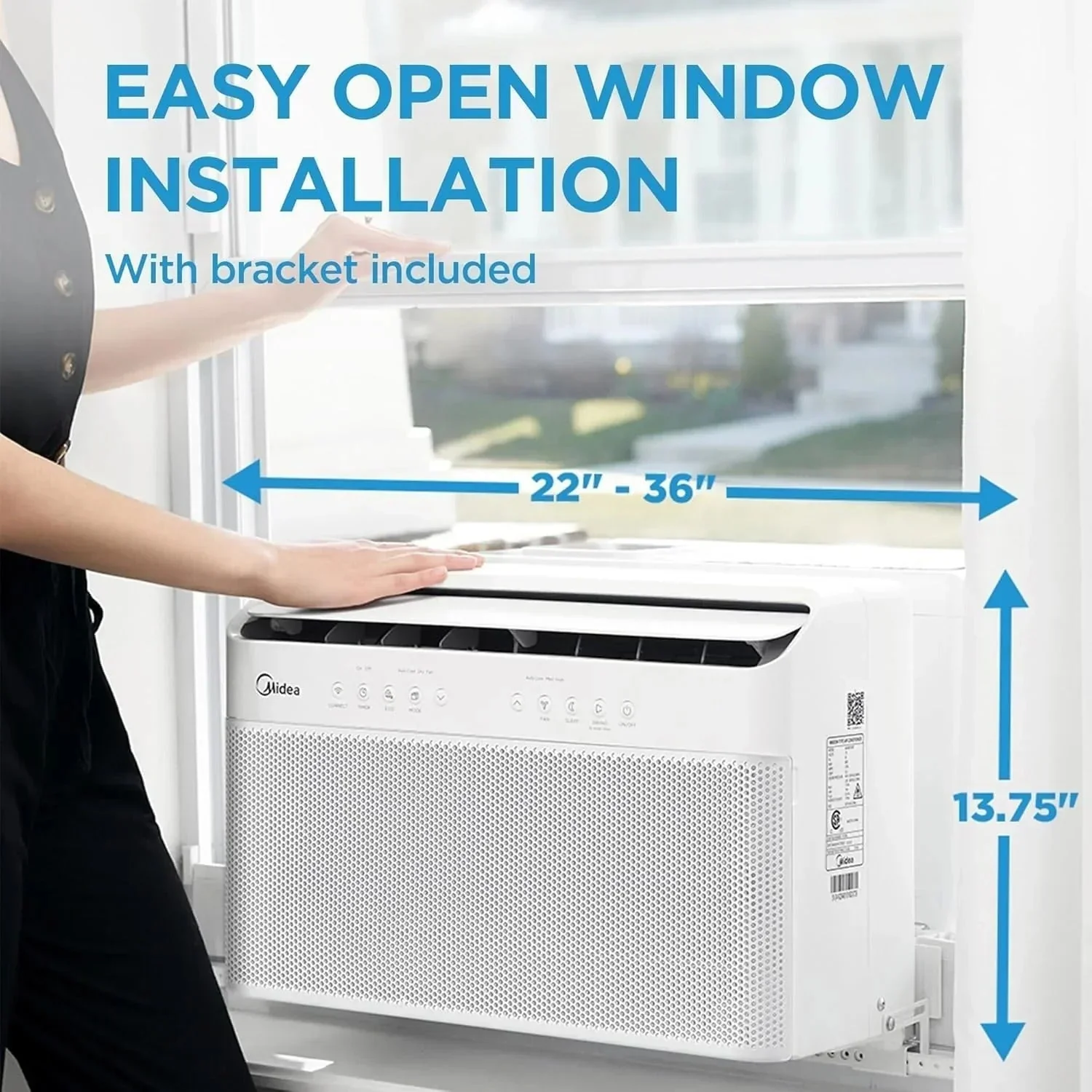 Midea 12,000 BTU U-shaped smart inverter window air conditioner cools rooms up to 550 square feet