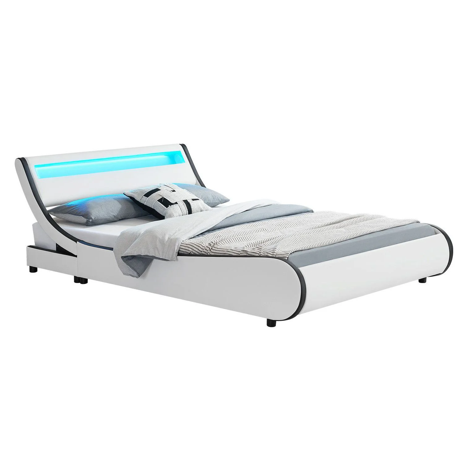 2025 Cama tapizada Valencia 140x200 cm en blanco