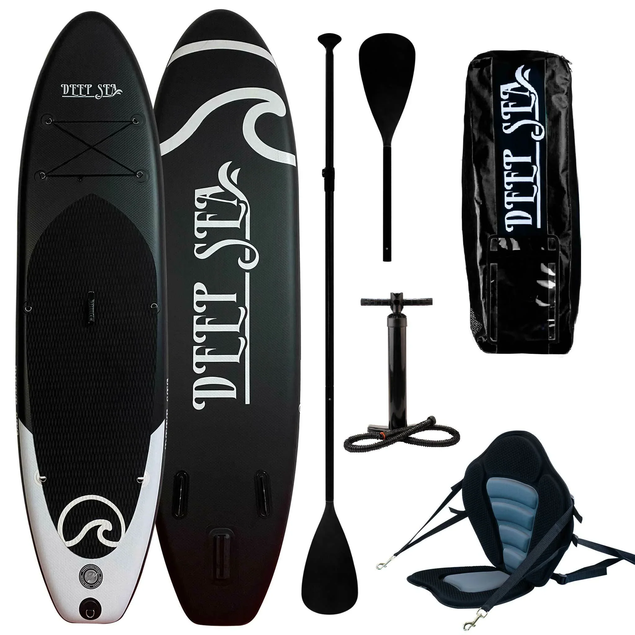 Deep Sea SUP Board Set Kajak Pro 300cm, Zwart