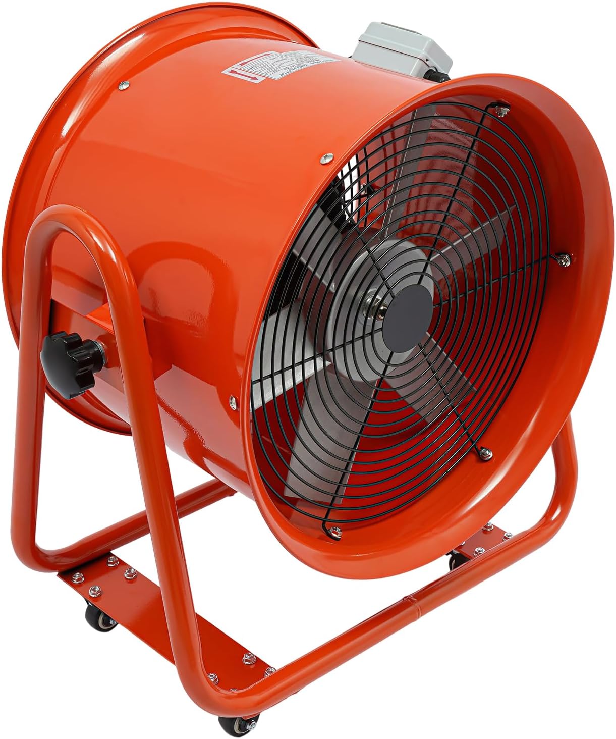 Bauventilator Ø400/450mm mit 1100W - Baugebläse 2800 U/min Axiallüfter Axialgebläse für schnelle Trocknung geräuscharm mit nur 74dB für Baustellen und Industrie (18 Zoll)