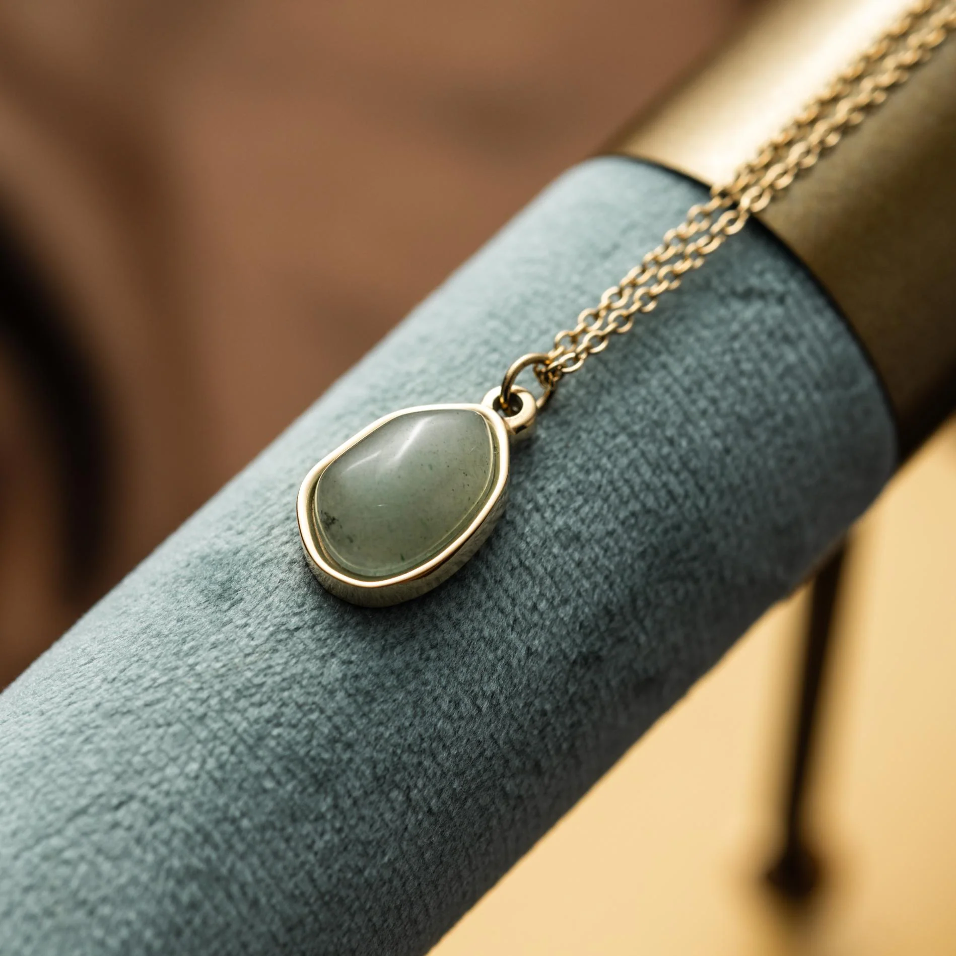 Groene Aventurijn Ketting - 18K Goud Verguld - Edelsteen Hanger - Creativiteit