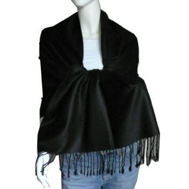 Black Pashmina Scarf  Shawl 100% Fine Wool Mix 20+ Colors 28
