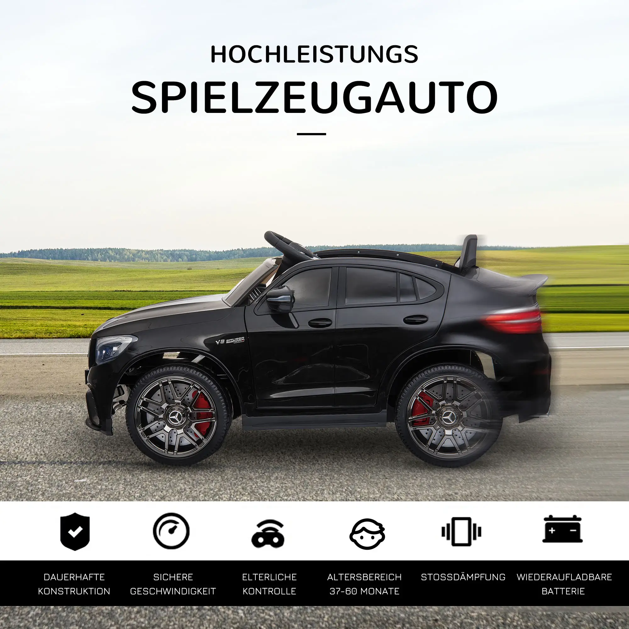 HOMCOM Kinder-Elektroauto Mercedes-Benz AMG mit Fernbedienung & Musik