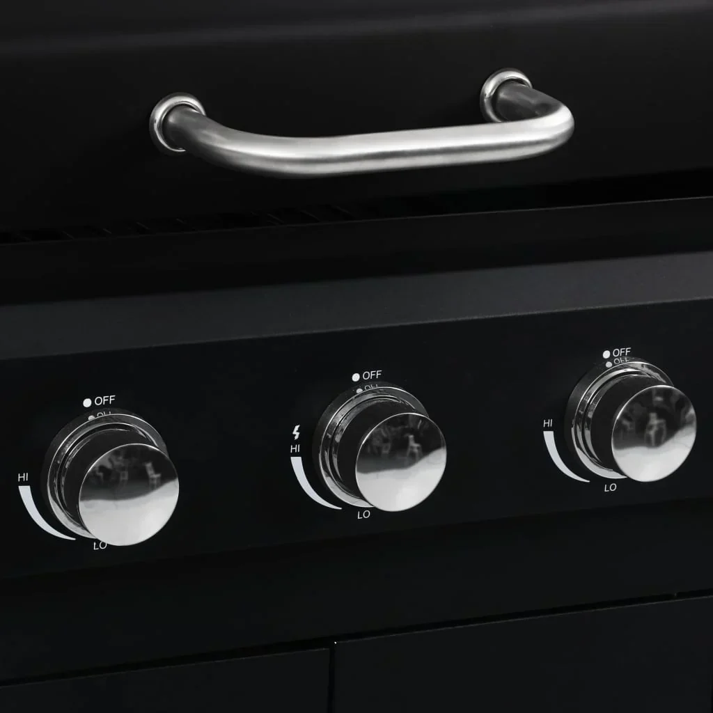 Barbacoa combinada de gas y carbón con 3 fogones V6872
