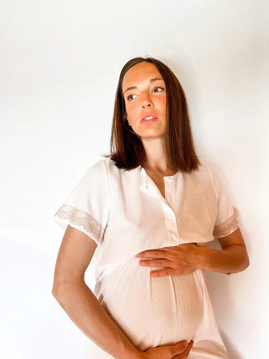 Camis��n Manga Corta Canal�� Blanco y Blonda Arena